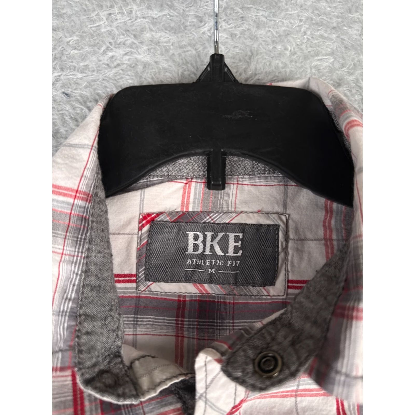 Vintage BKE Shirt Mens Medium White Plaid Red Gray Pearl Snap Long Sleeve Buckle Size US M / EU 48-50 / 2 - 7 Thumbnail