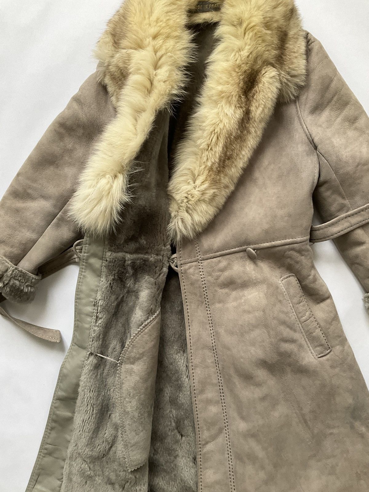 Vintage Vintage daim coat with grey lining and fur collar Size M / US 6-8 / IT 42-44 - 8 Thumbnail