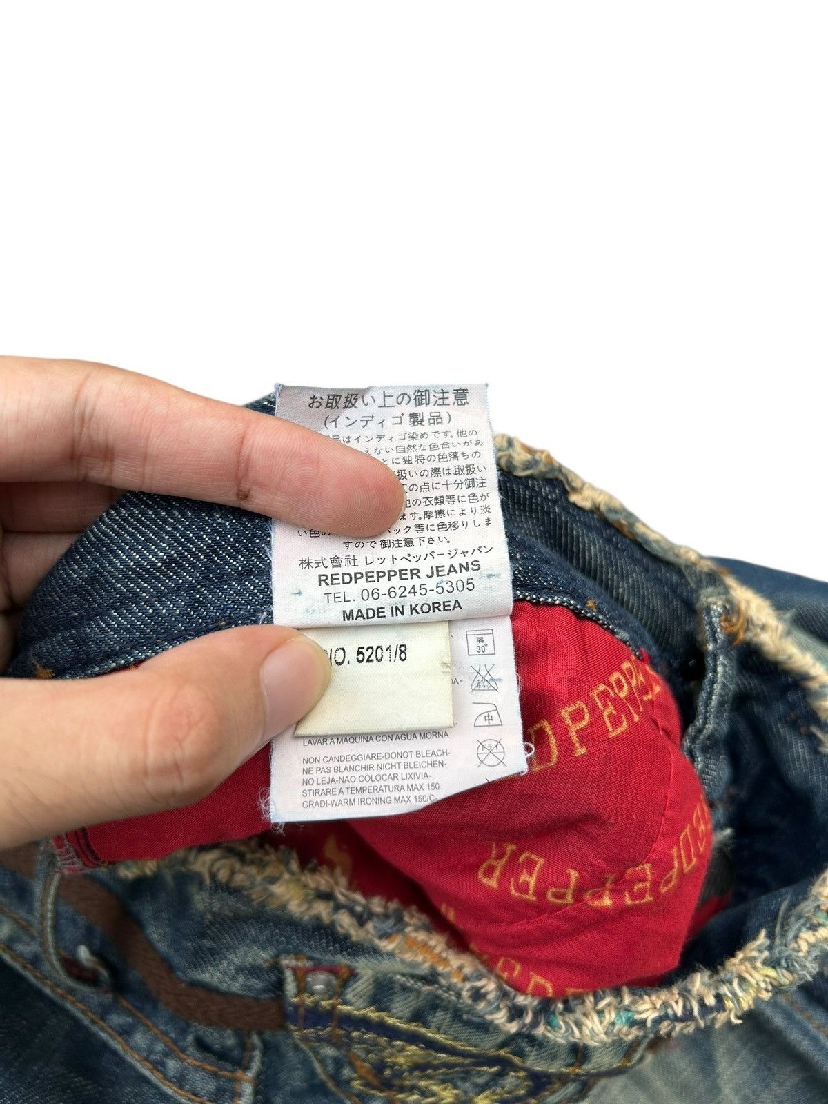 If Six Was Nine × KMRii × Le Grande Bleu (L.G.B.) ☠️ Red Papper Japanese Punk Rusty Faded Denim Jeans Lowrise Size US 30 / EU 46 - 10 Thumbnail