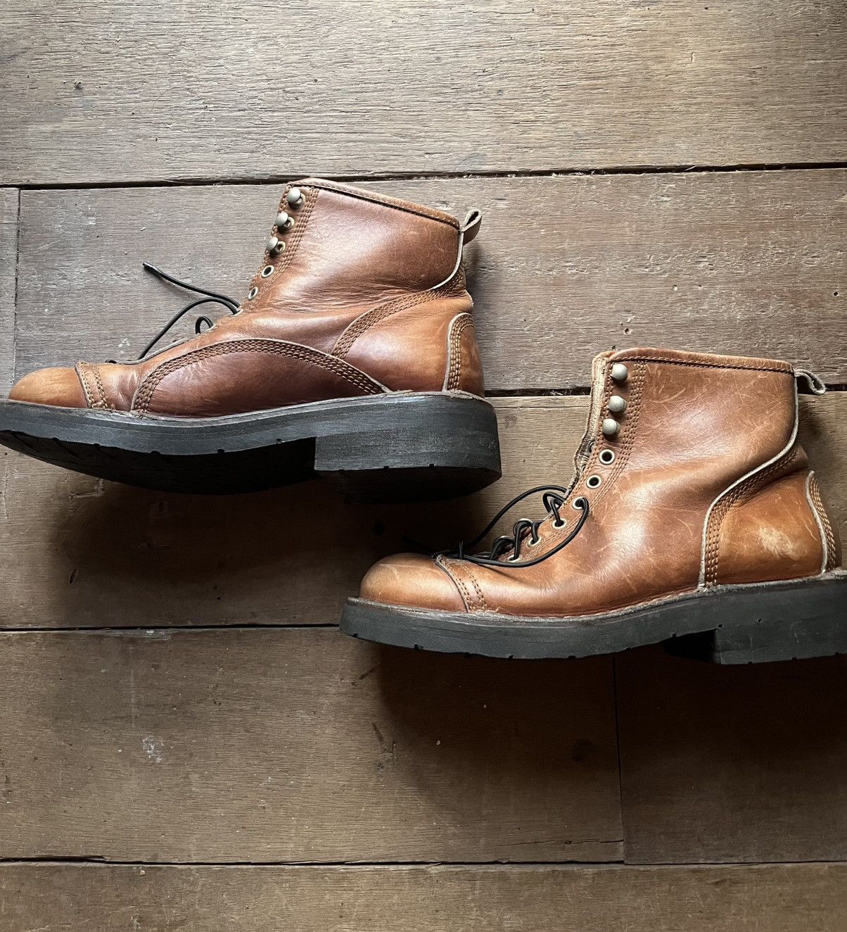 Yohji Yamamoto Archived Signature YYPH Leather Monkey Boot High Cut Lace-up Size US 10.5 / EU 43-44 - 2 Thumbnail