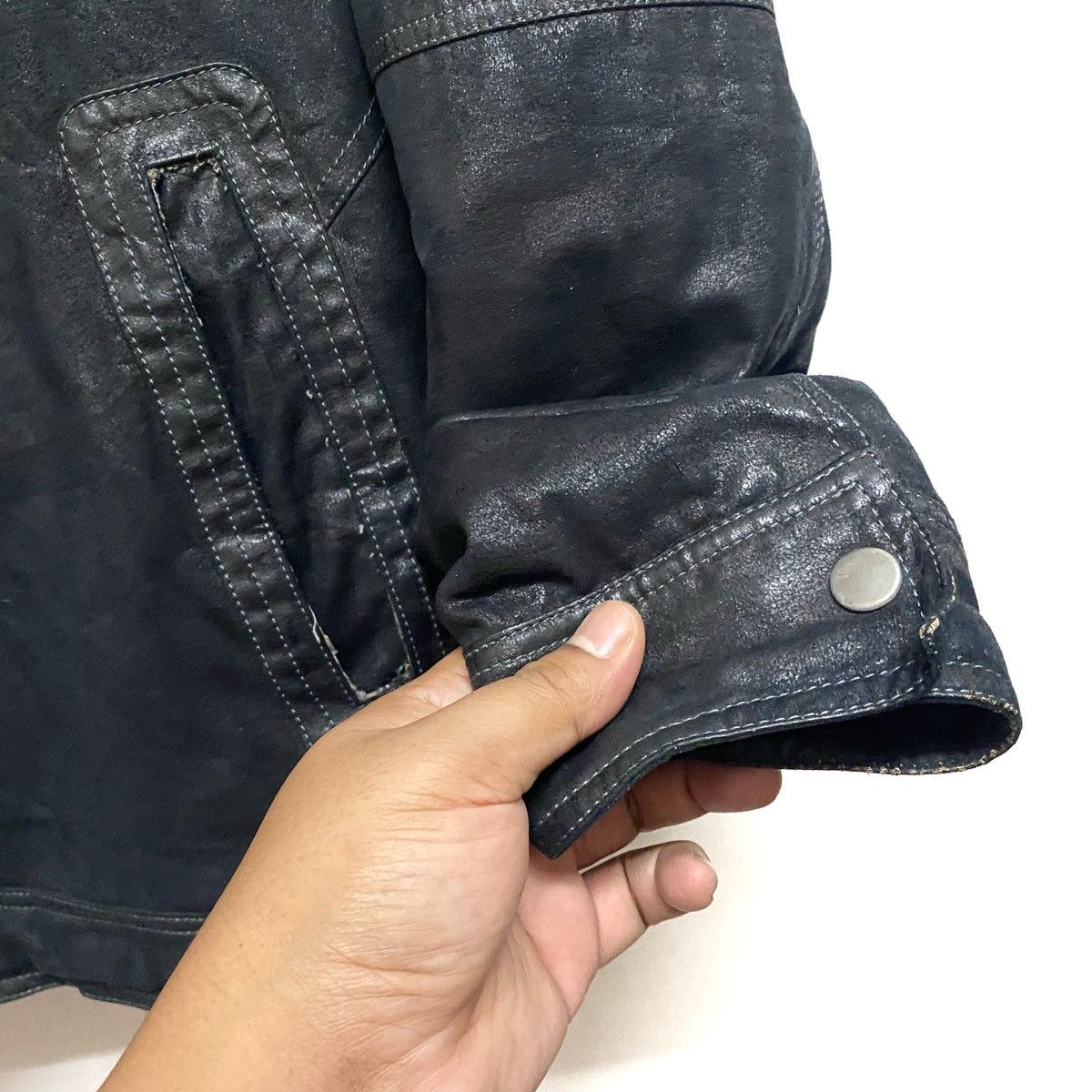 Vintage Vintage ELLE Wax Leather Jacket Furry Size US M / EU 48-50 / 2 - 4 Thumbnail