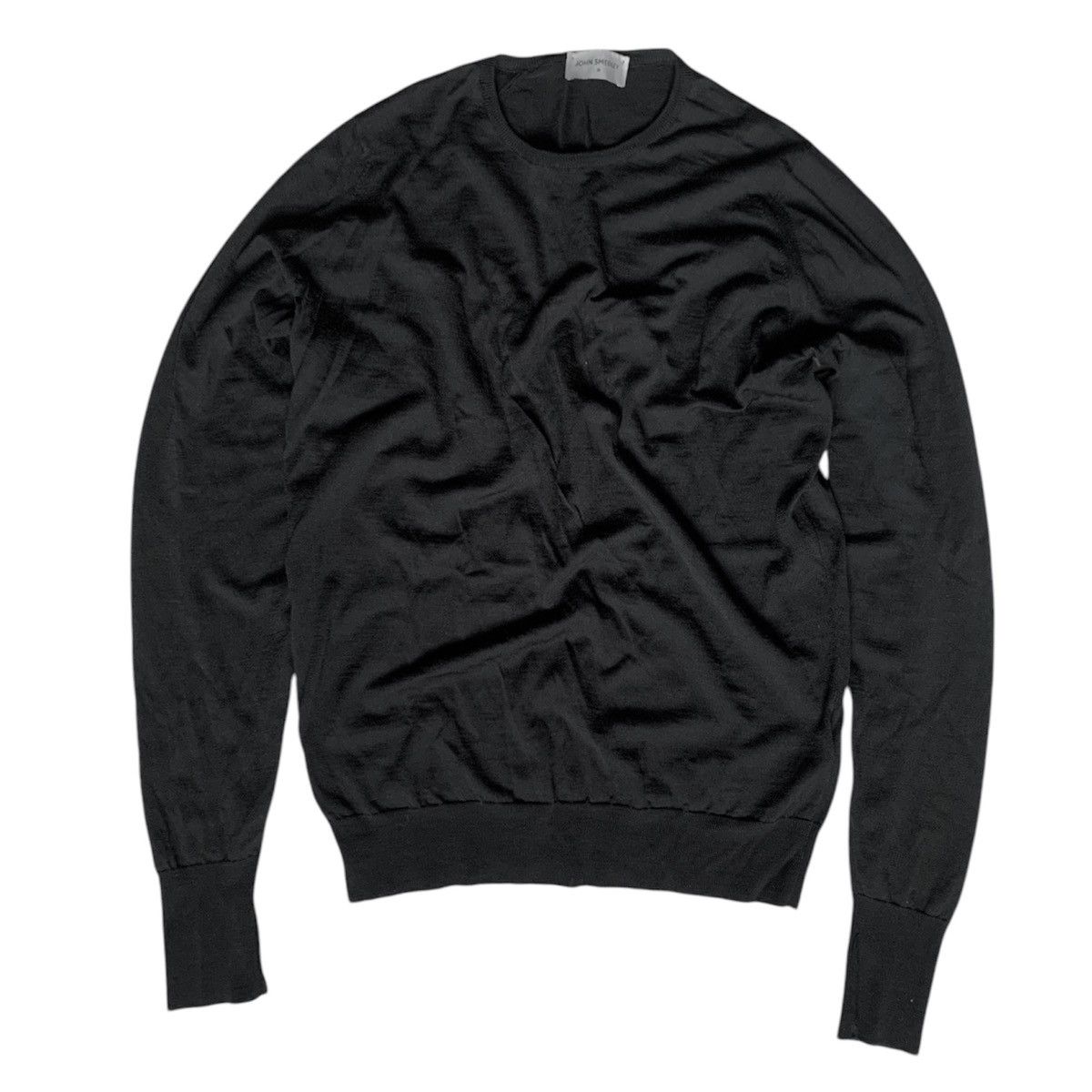 John Smedley 🧿extra-fine Scotland wool crewneck sweater in black Size US M / EU 48-50 / 2 - 1 Thumbnail