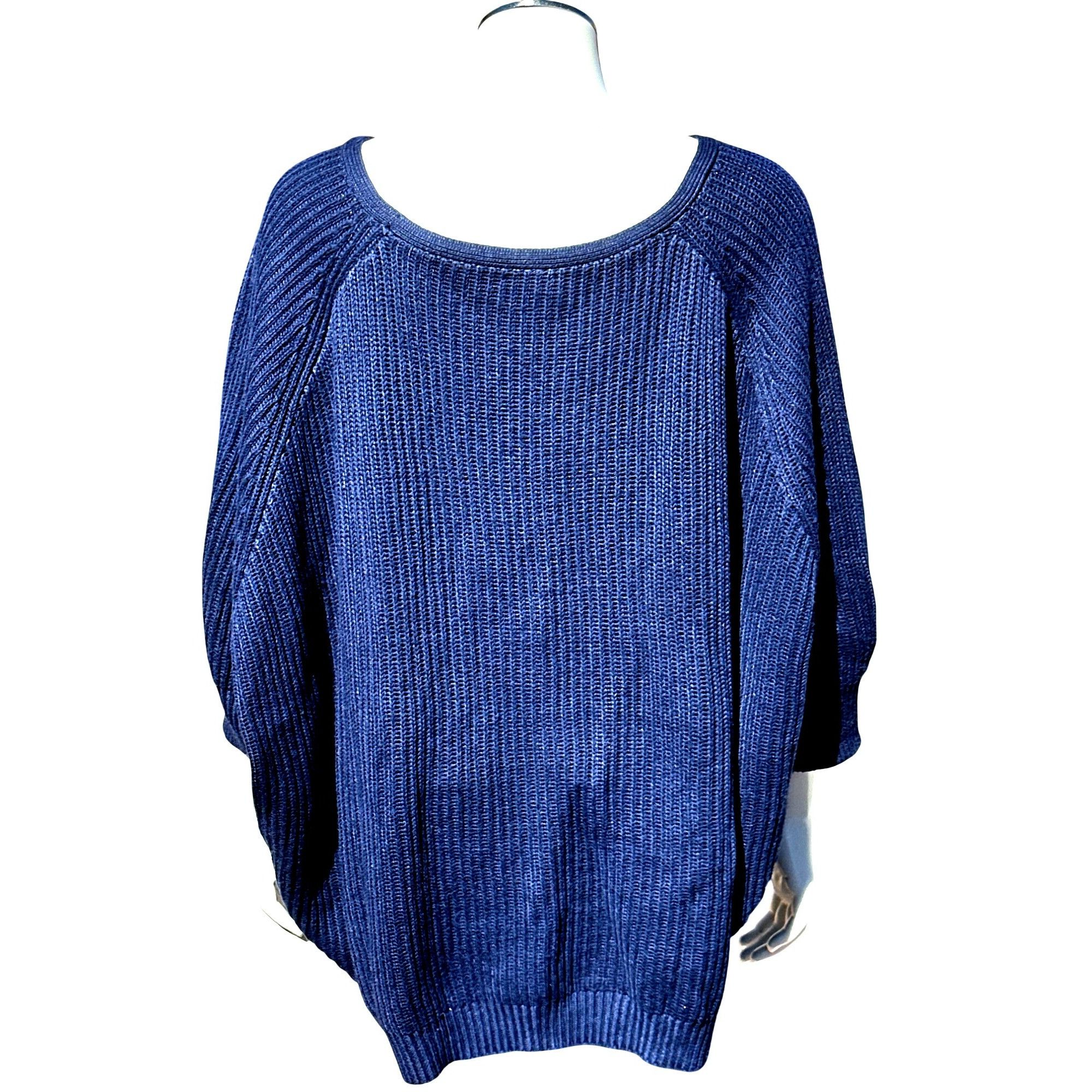 Chicos Chicos Blue Knit Sweater Lightweight Three Quarter Sleeve Pu Size XL / US 12-14 / IT 48-50 - 3 Thumbnail