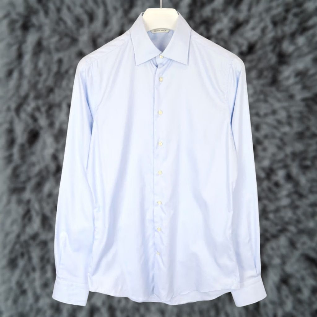 Suitsupply Suitsupply Extra Slim Fit Formal Shirt Men's LARGE Blue Spread Collar Button Up Size 42R - 1 Thumbnail