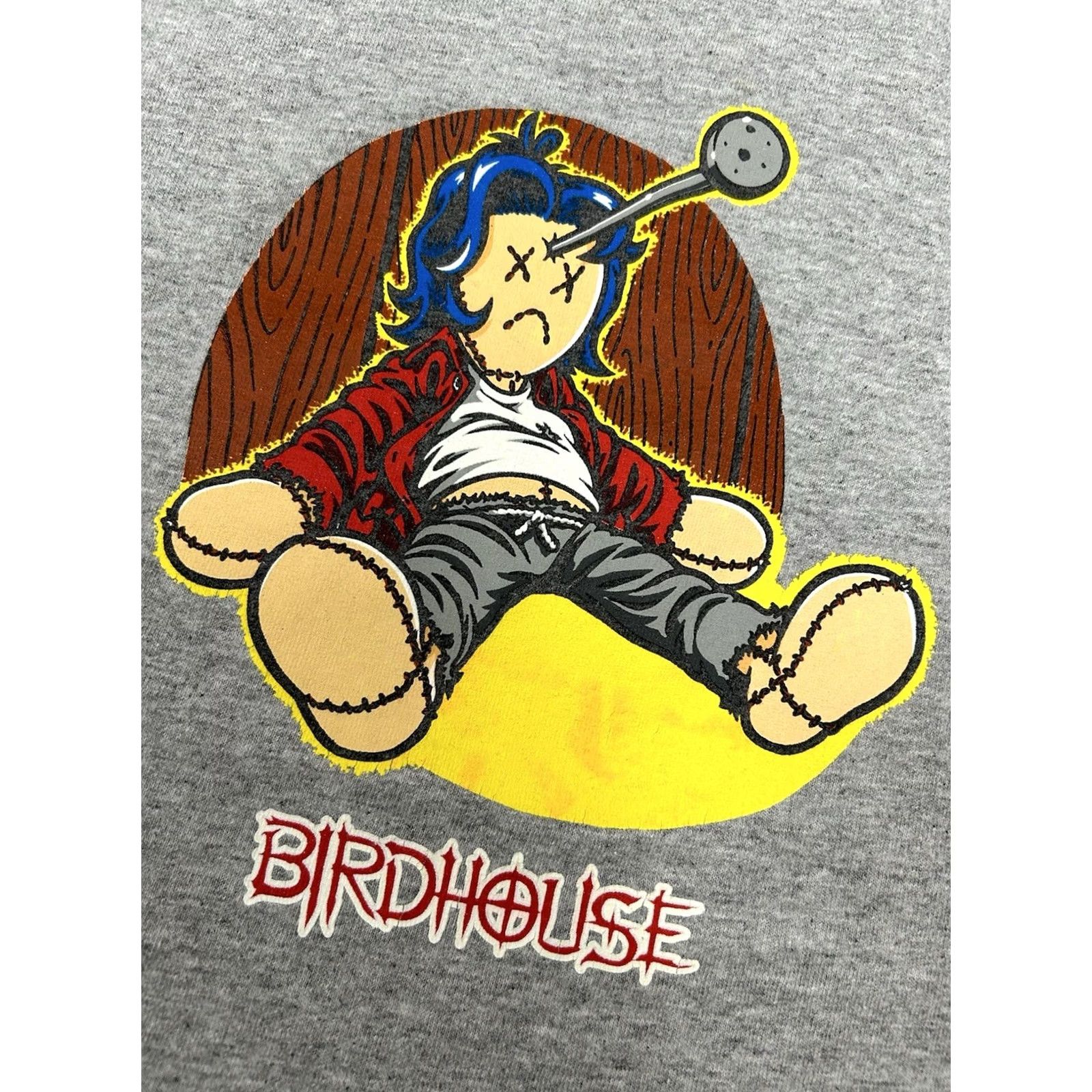 Vintage VINTAGE Birdhouse Skateboards Heath Kirchart Voodoo Doll Skate Tee XL Gray 2000 Rare Skateboarding Size US XL / EU 56 / 4 - 5 Thumbnail