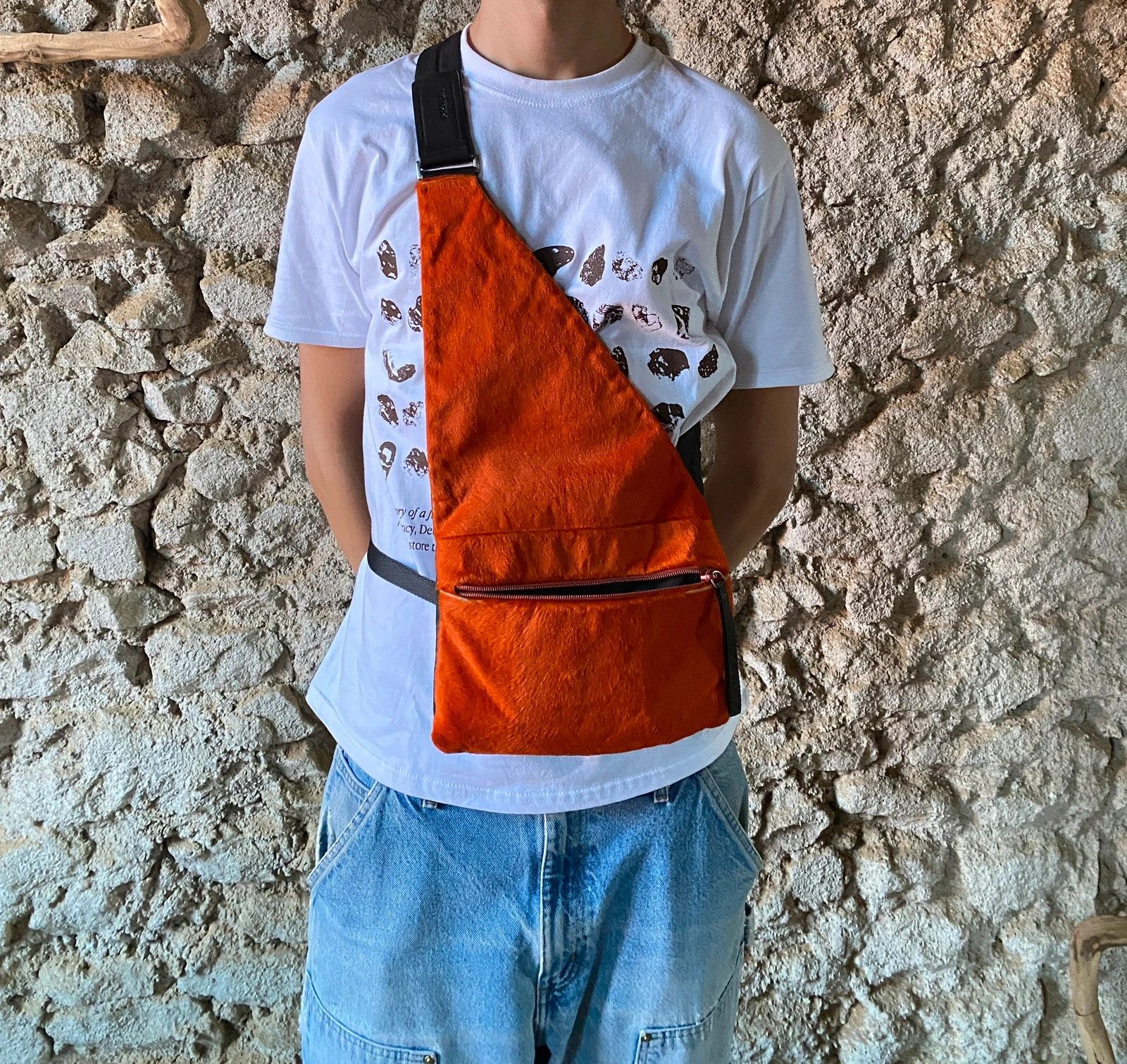 Prada Prada Milano FW99 Orange Fur Holster Chest Sling Bag Size ONE SIZE - 4 Thumbnail