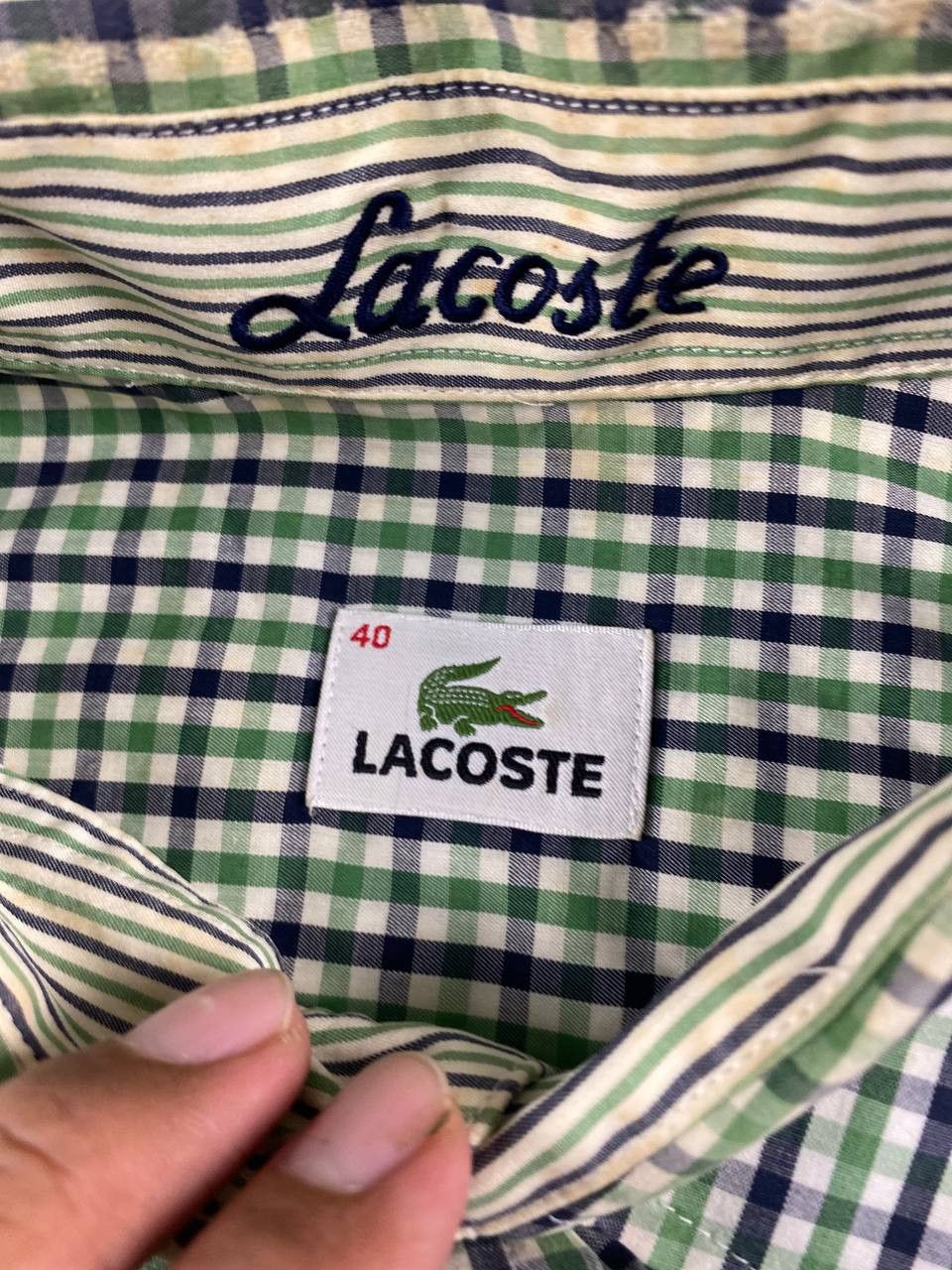 Lacoste lacoste checkered shirt very nice design Size US XL / EU 56 / 4 - 5 Thumbnail