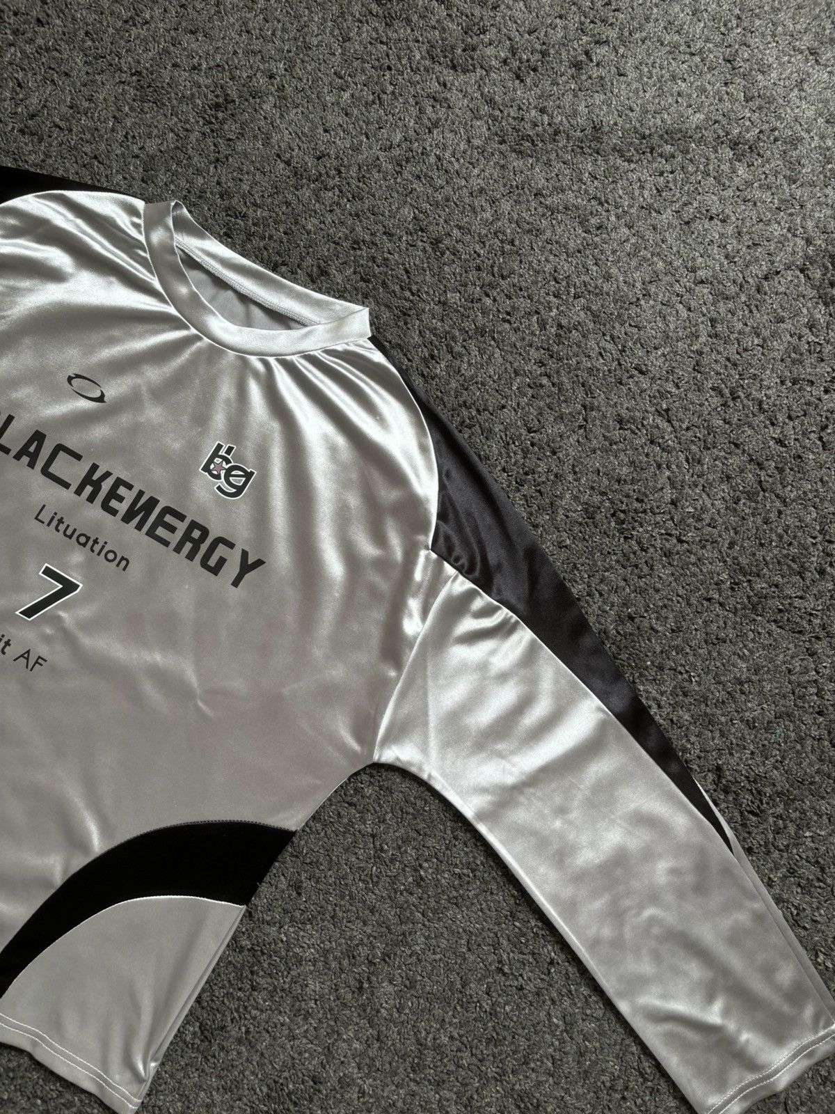 Vintage Vintage satin long sleeves racing jersey black energy Size US M / EU 48-50 / 2 - 2 Thumbnail
