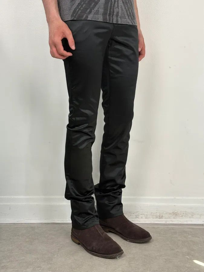John Galliano AW2007 John Galliano Black Nylon Elastic Pants Size US 30 / EU 46 - 3 Thumbnail