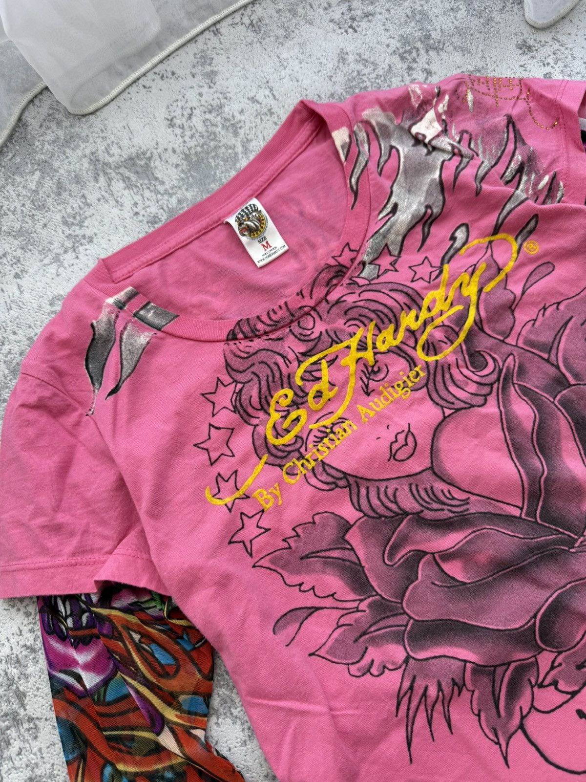 Ed Hardy Crazy Ed Hardy Y2K Overprint Long Sleeve Made in USA Size M / US 6-8 / IT 42-44 - 3 Thumbnail