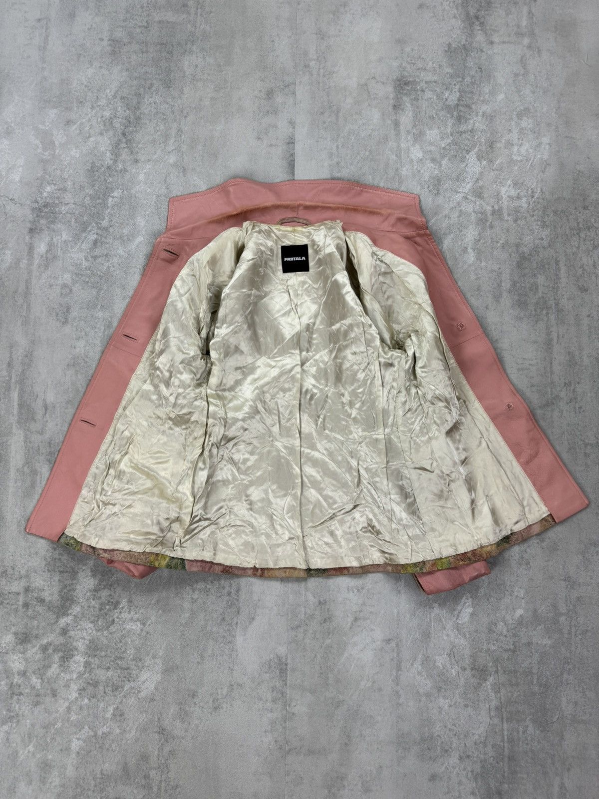 Other Vintage FRIITALA Jacket Floral Leather Coat Womens 90s Size M / US 6-8 / IT 42-44 - 10 Thumbnail