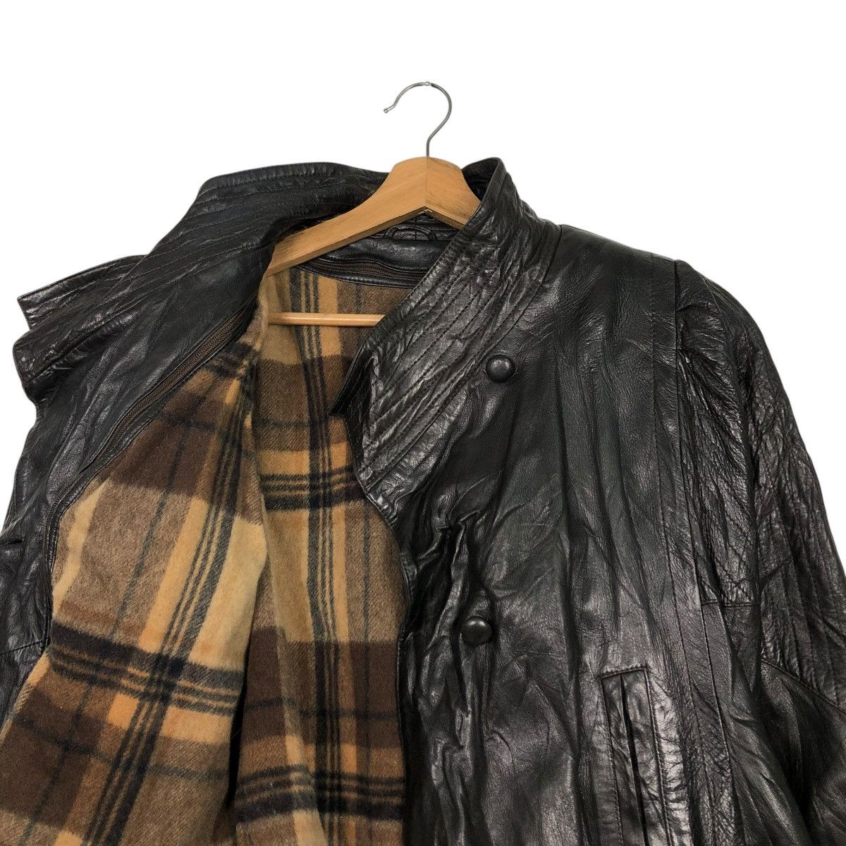 Vintage 🔥CROPPED BONDAGE BIKER LEATHER JACKET SERGE MIKO PARIS Size US M / EU 48-50 / 2 - 15 Thumbnail