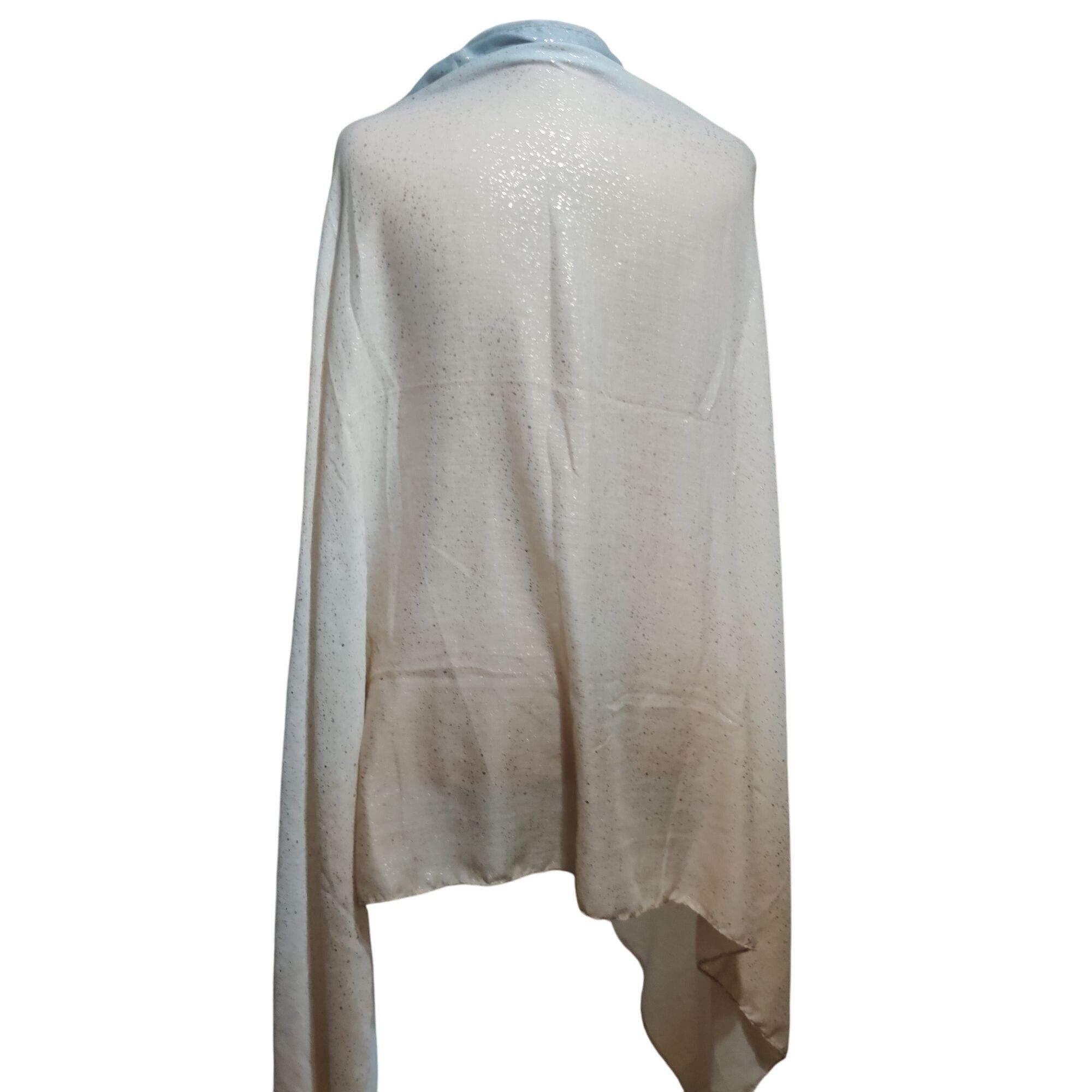 Other Shimmer Light Blue Beige Ombre Scarf Recycled Fabric Lightwe Size ONE SIZE - 4 Thumbnail