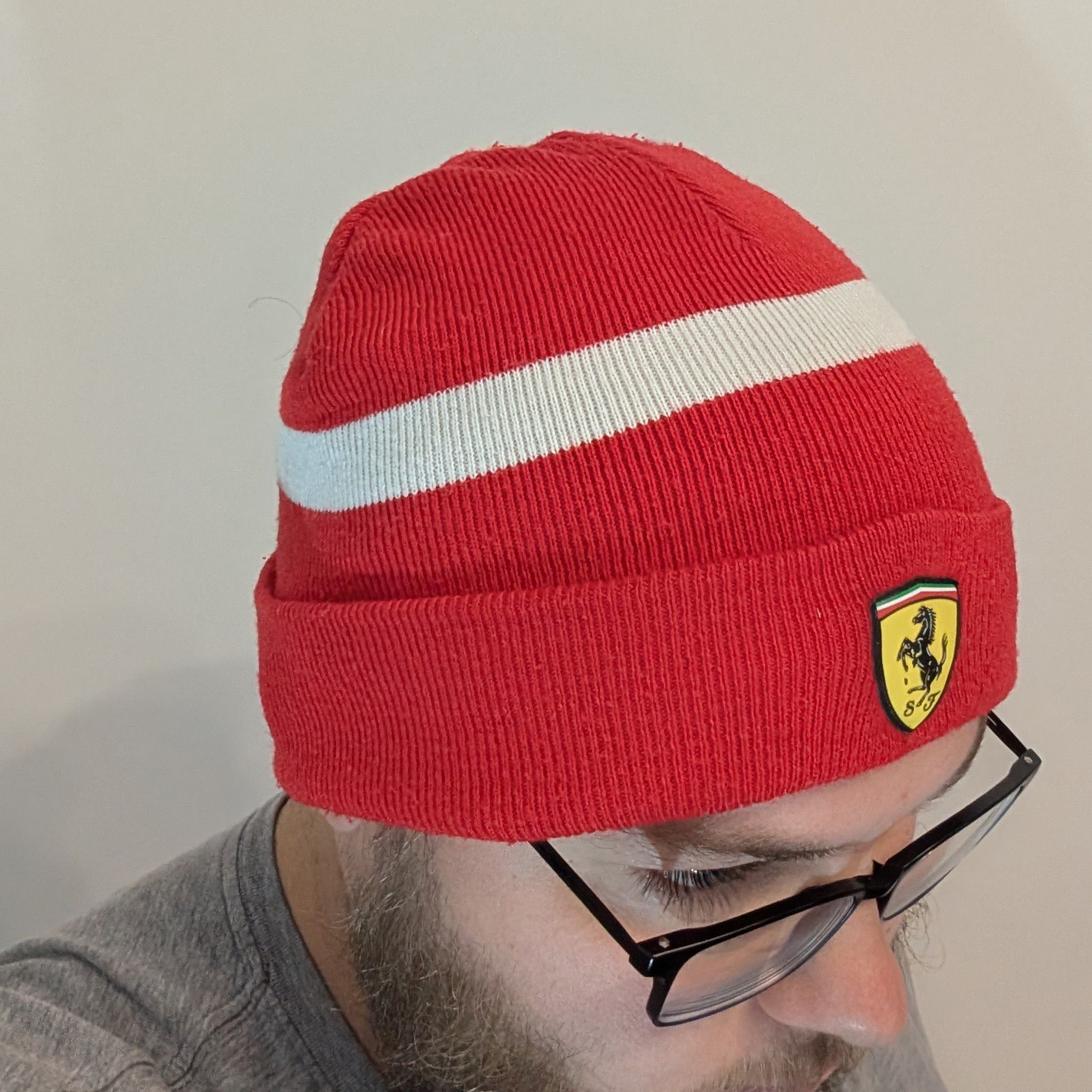 Ferrari Ferrari Scuderia Logo Beanie Red One Size Racing Sports Hat Size ONE SIZE - 5 Thumbnail