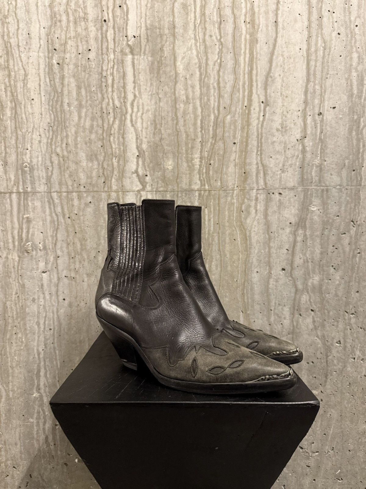 Enfants Riches Deprimes Enfants Riches Deprimes Rose Tip Midnight Cowboy Boots Black Size US 8 / EU 41 - 1 Thumbnail