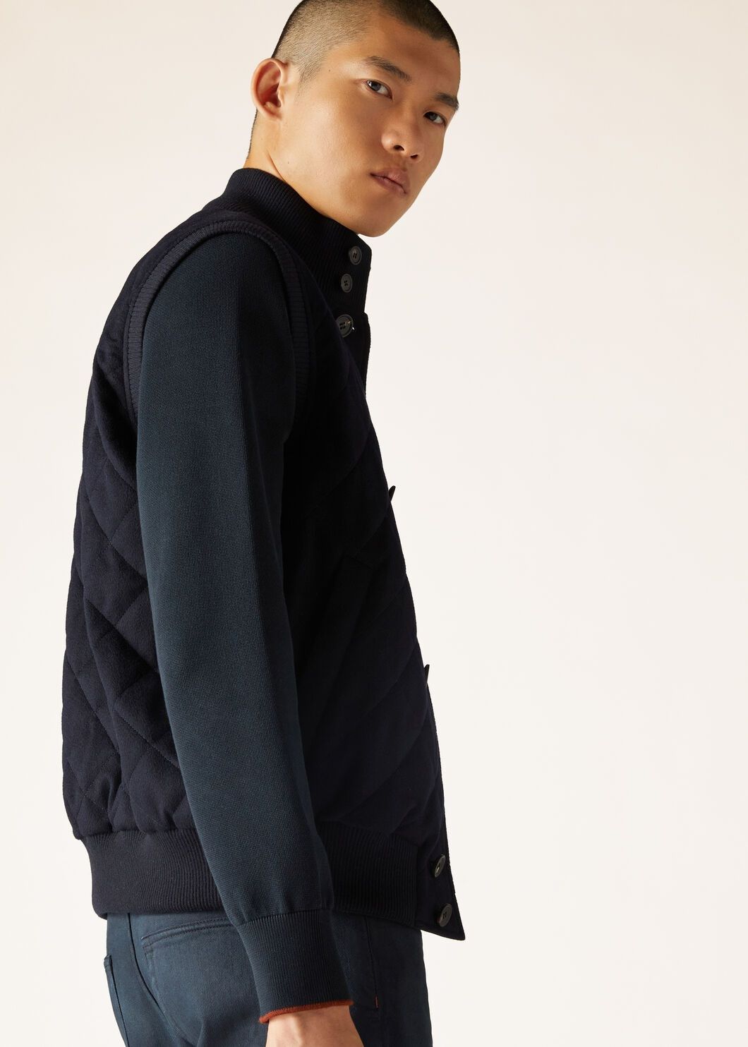 Loro Piana o1w1db10125 FAM9430 Carry Gilet Vest in Navy Blue Size US L / EU 52-54 / 3 - 3 Thumbnail