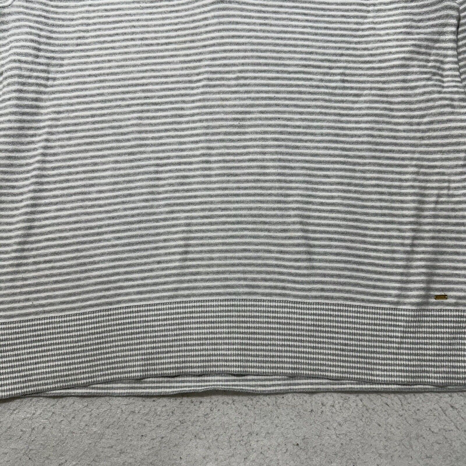 Tommy Hilfiger Tommy Hilfiger XXL Gray White Striped V-Neck Sweater Cotton Size XXL / US 16-18 / IT 52-54 - 7 Thumbnail