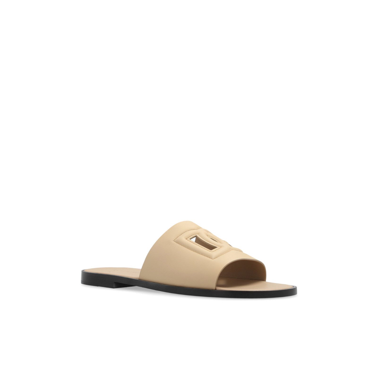 Dolce & Gabbana DOLCE&GABBANA Beige Leather Slippers New & Authentic (Men's Size US 9 / EU 42 - 2 Thumbnail