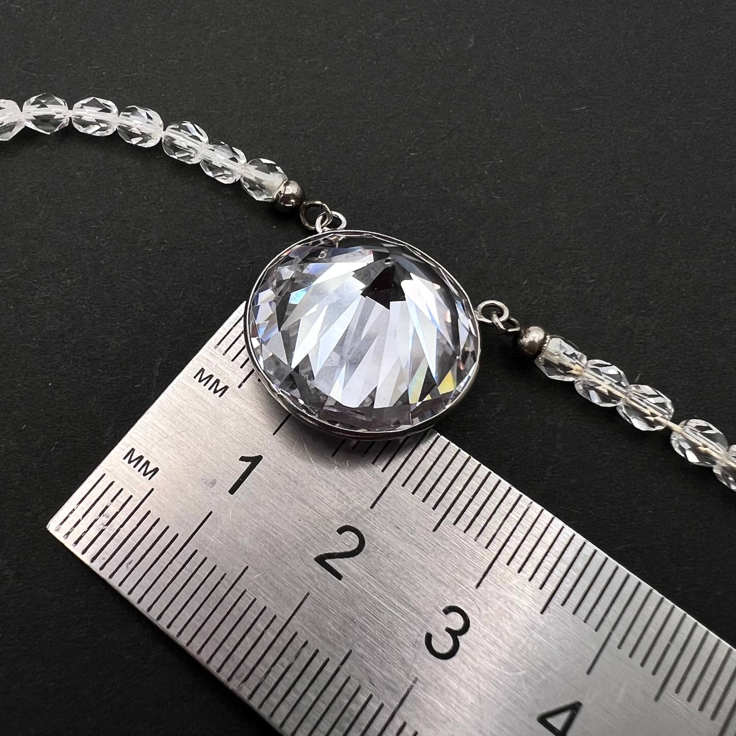 Vintage Vintage Crystal Beads Necklace Faceted Pendant Size ONE SIZE - 8 Thumbnail