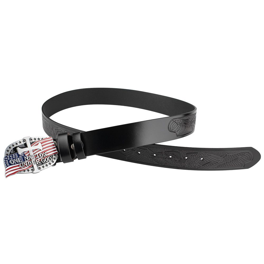 Designer Dark Vintage Belt Riveted Belts Menswear Accessories Size ONE SIZE - 1 Thumbnail