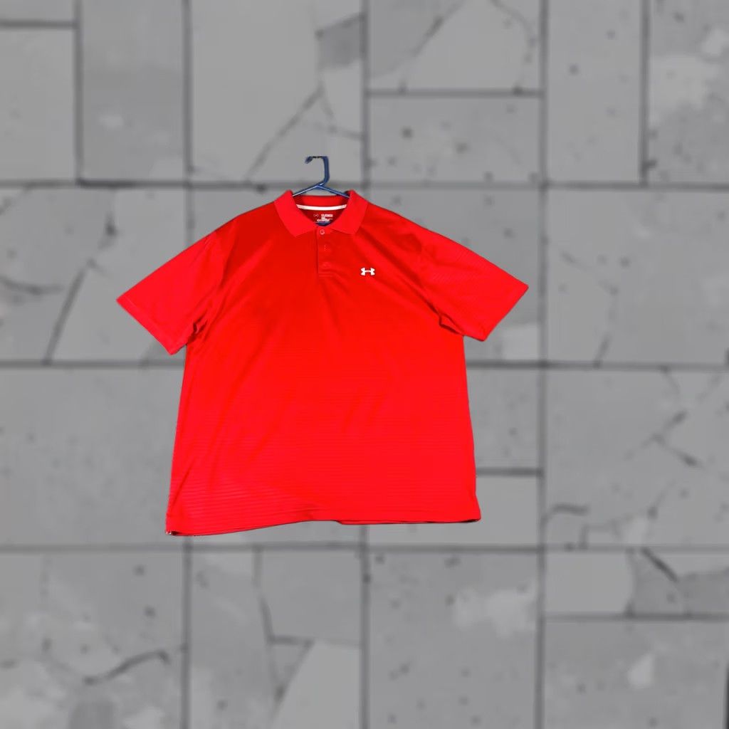 Under Armour Under Armour HeatGear Polo Shirt Athletic Training Red Loose Fit 2XL Men Size US XXL / EU 58 / 5 - 1 Thumbnail
