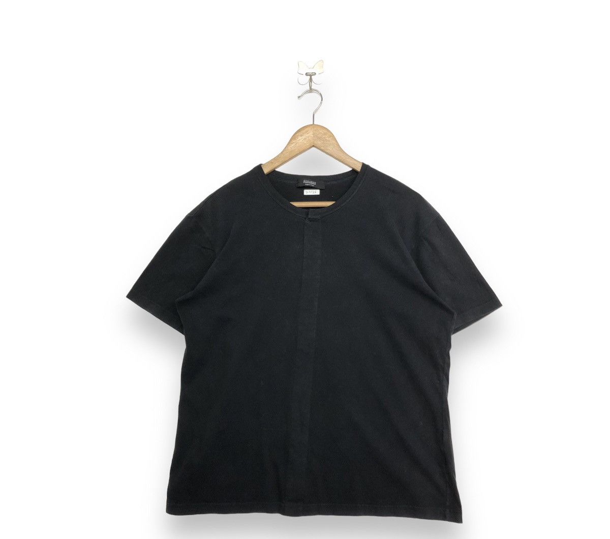 image of Archival Clothing Giuliano Fujiwara Designer Pleated Plain Tshirt in Black, Men's (Size Medium)