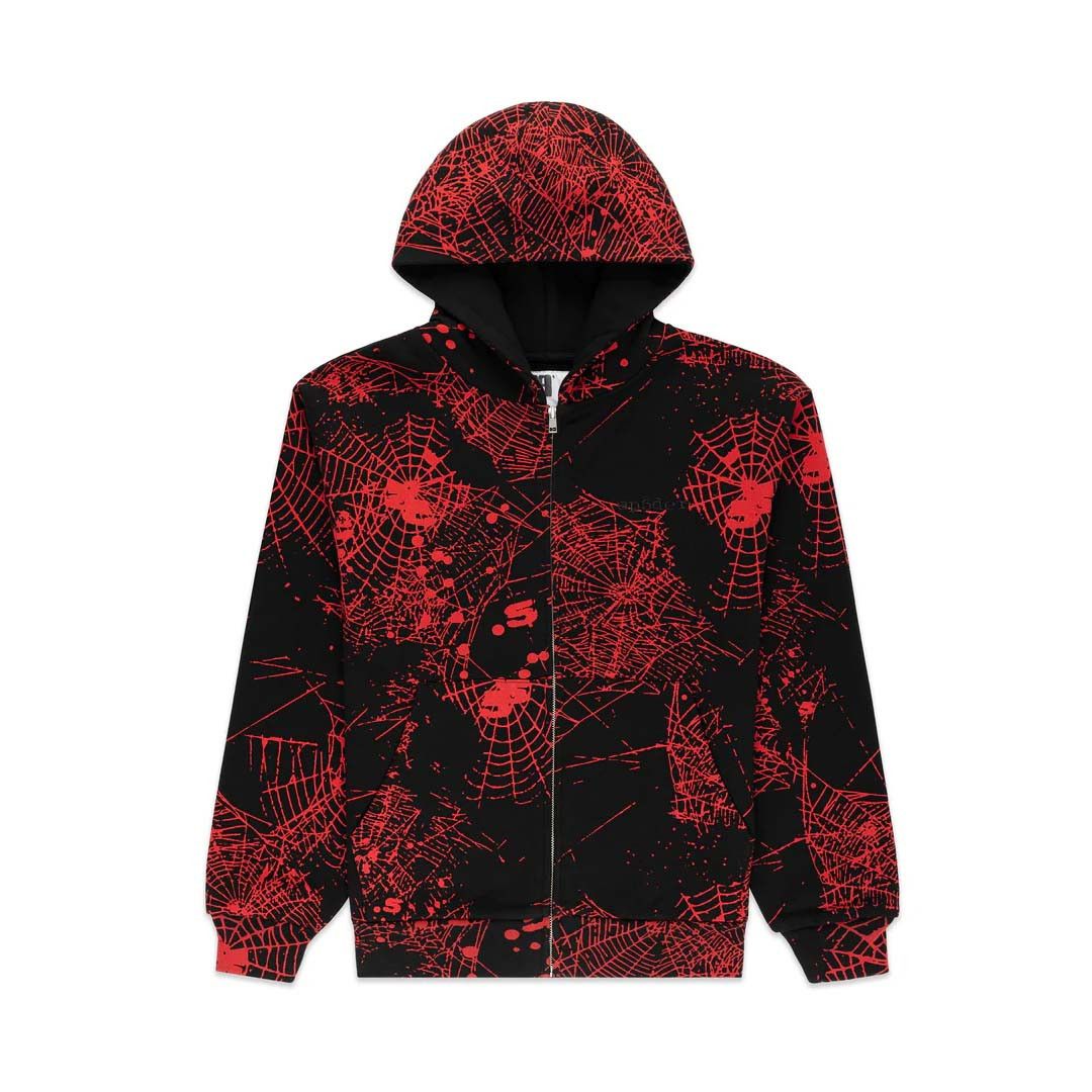 Sp5der AOP Web V2 Zip Up Hoodie Black Size US XL / EU 56 / 4 - 1 Thumbnail