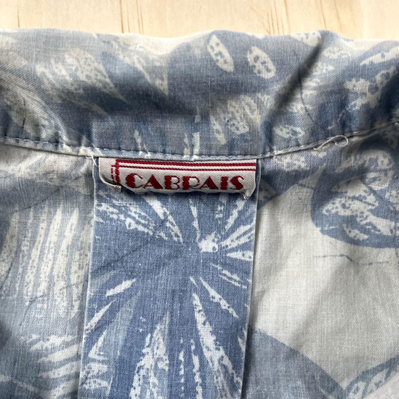 Vintage CABRAIS Shirt Mens XL Blue Floral Hawaiian Short Sleeve Button Up Tropical Beach Size US XL / EU 56 / 4 - 2 Thumbnail