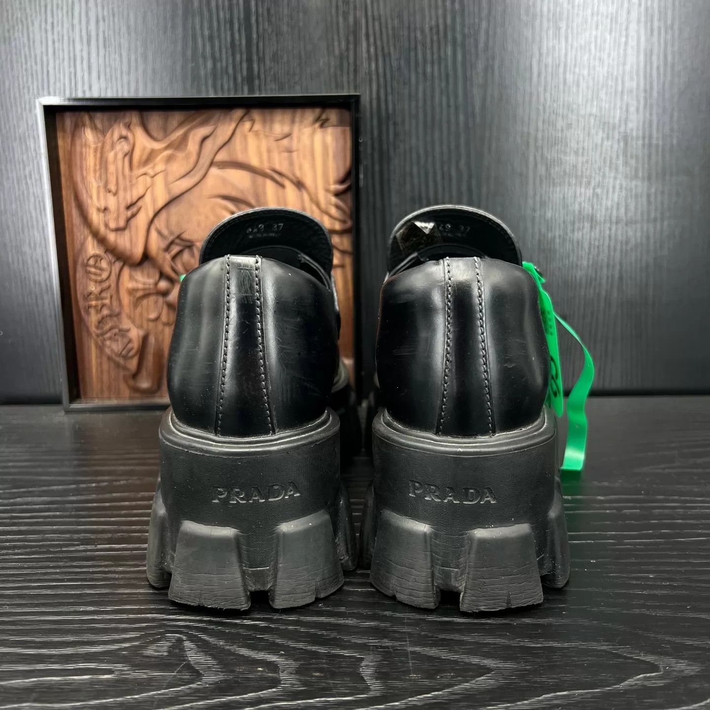 Prada PRADA Monolith Loafer Black Size 37 Like New Size US 6.5 / IT 36.5 - 3 Thumbnail