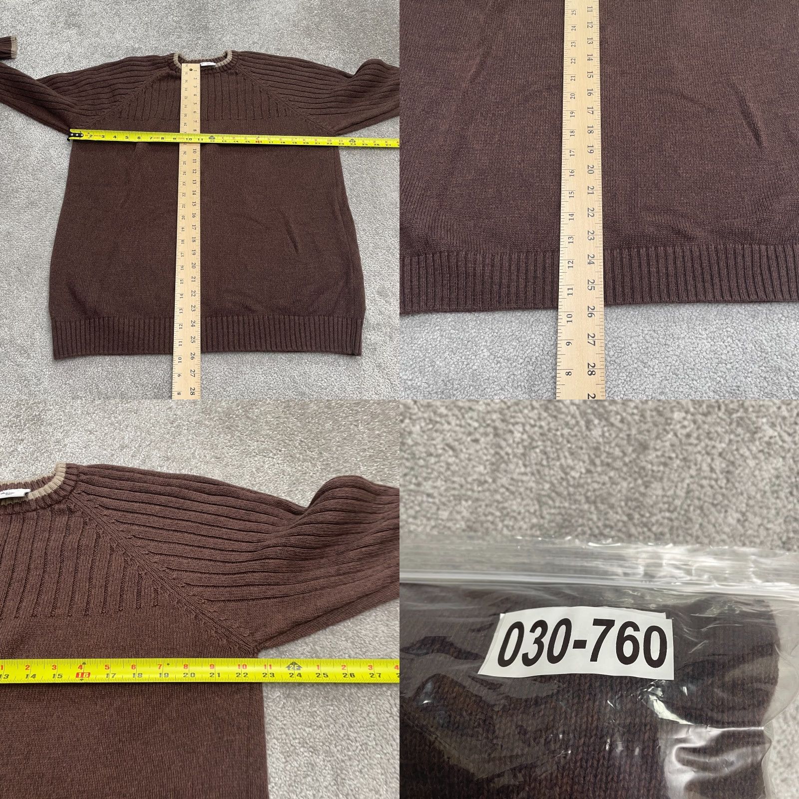 Vintage Columbia Pullover Sweater Mens XL Brown Crew Neck Ribbed Knit 100% Cotton Casual Check Knit Style Tight-Knit Regular Fit Mens Size US XL / EU 56 / 4 - 8 Thumbnail