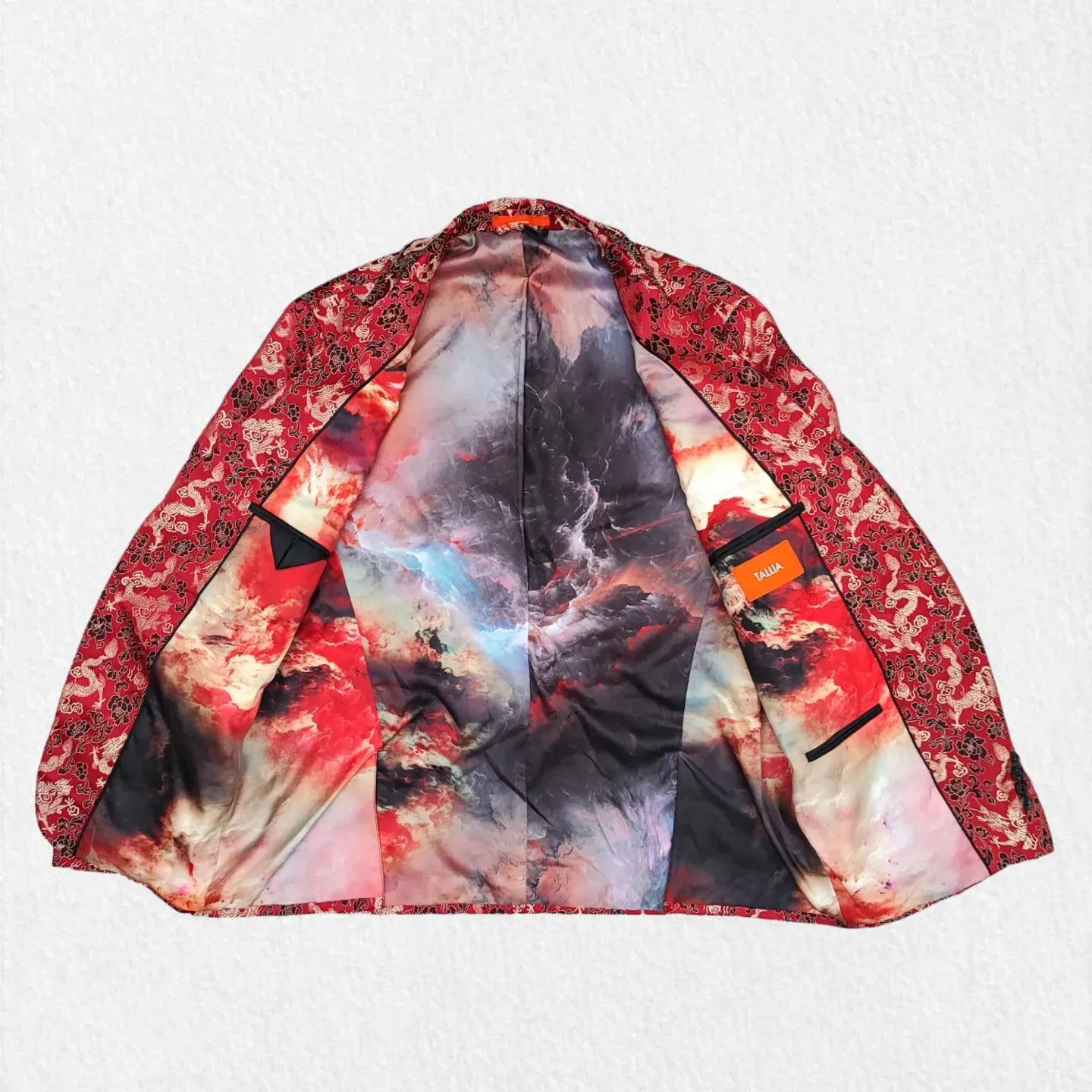 Tallia TALLIA DRAGONS BLAZER 42S RED AND GOLD-FASHIONELLA Size 42S - 3 Thumbnail