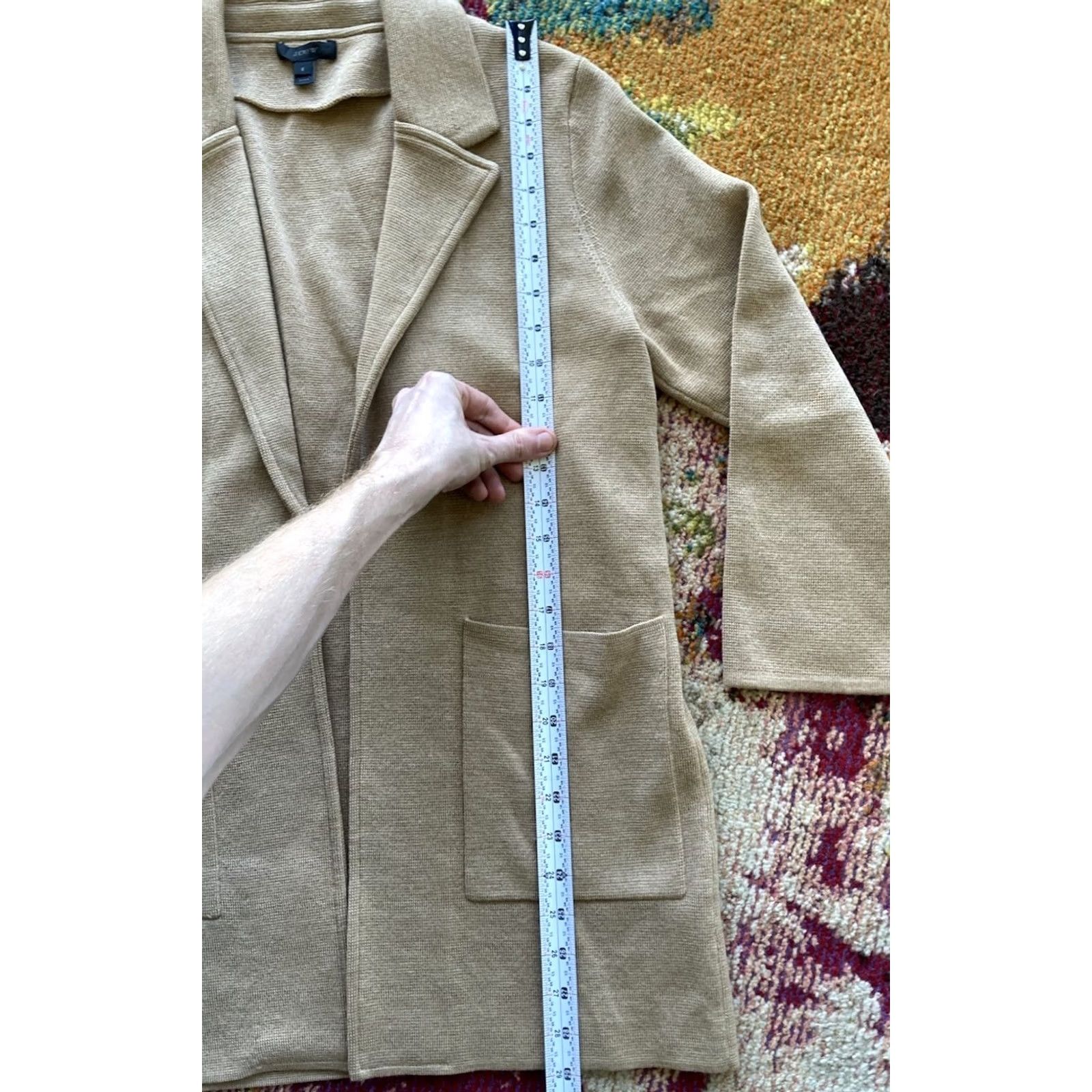J.Crew VINTAGE J.CREW Open Front Sweater Blazer Coat Womens Size S Beige 100% Merino Wool Cozy Size S / US 4 / IT 40 - 5 Thumbnail