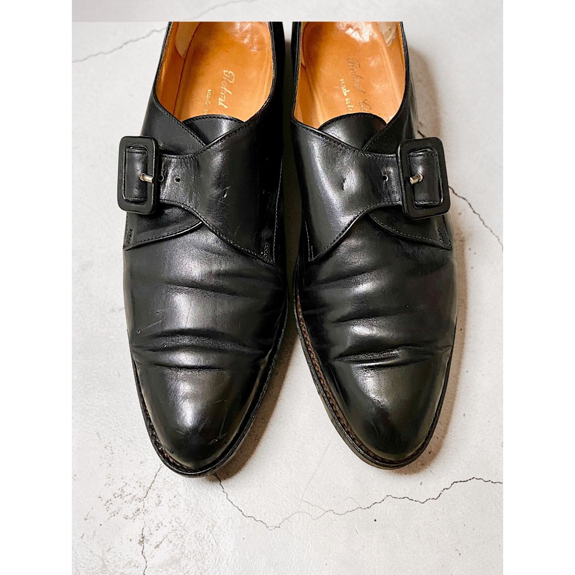 Robert Clergerie Vintage Robert Clergerie Black Leather Monk Strap Shoes, 7 Size US 7 / IT 37 - 9 Thumbnail