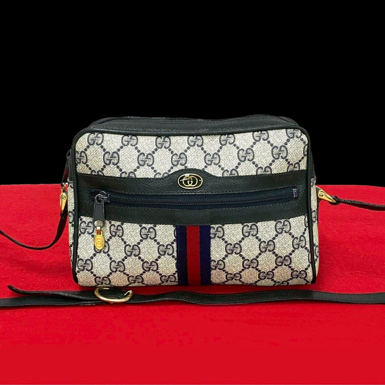 Gucci Shoulder Bag Blue Leather, Men's