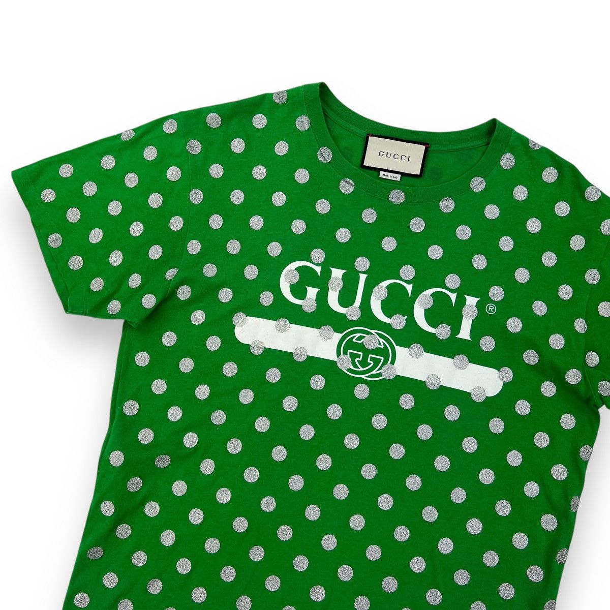 Gucci Gucci Green Polka Dot T Shirt Size US S / EU 44-46 / 1 - 1 Thumbnail