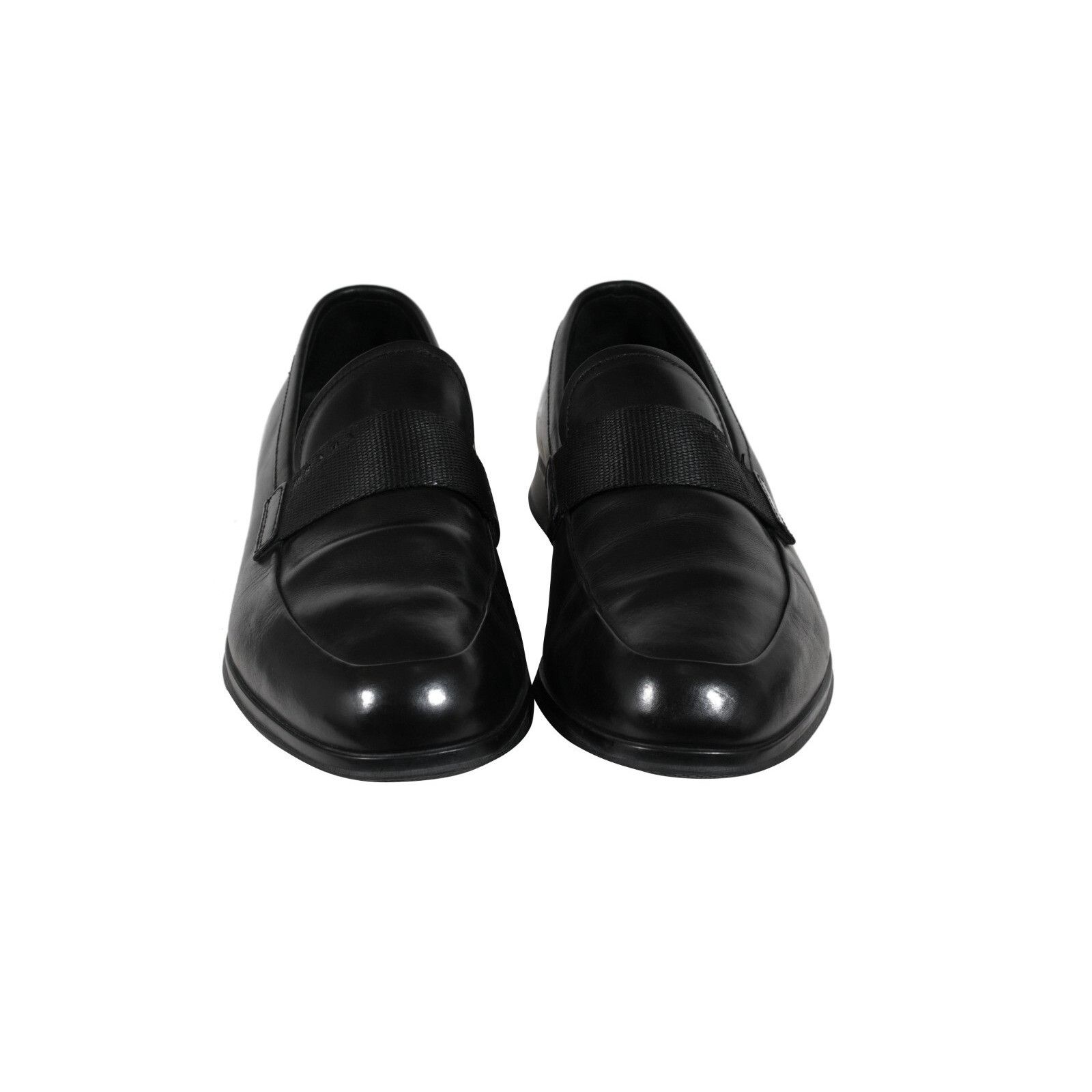 Prada Loafers Black Leather Sport Rubber Sole - 02254 Size US 8.5 / EU 41-42 - 2 Thumbnail