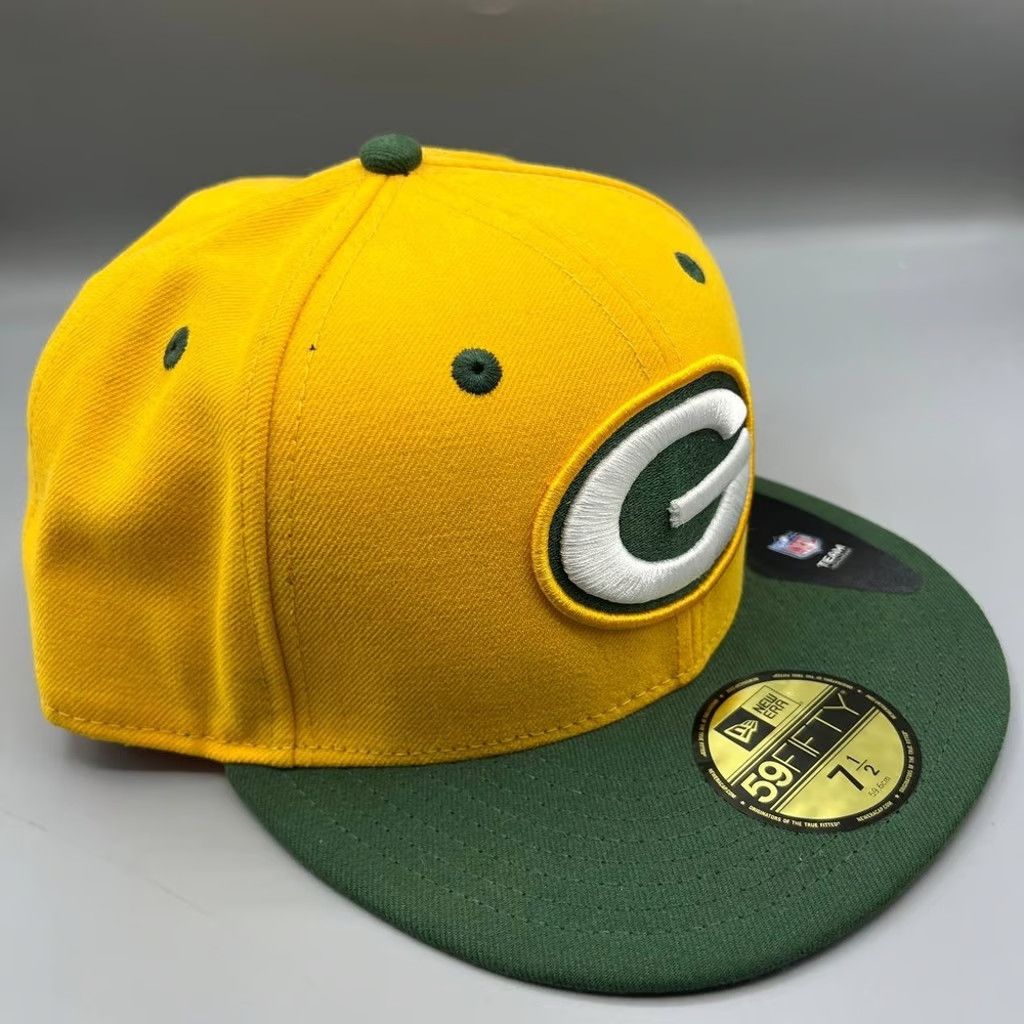 New Era Green Bay Packers Hat Men 7 1/2 59Fifty New Era Fitted Cap Size ONE SIZE - 3 Thumbnail