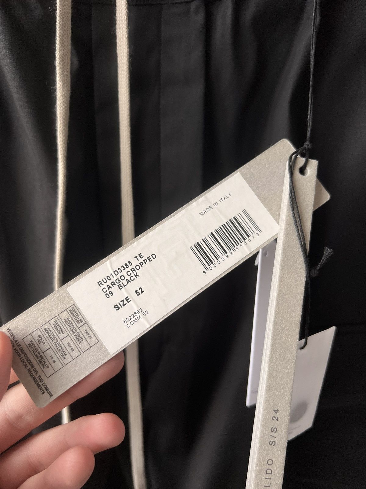 Rick Owens × Rick Owens Drkshdw SS24 Rick Owens Cargo Cropped Pants Size US 36 / EU 52 - 10 Thumbnail