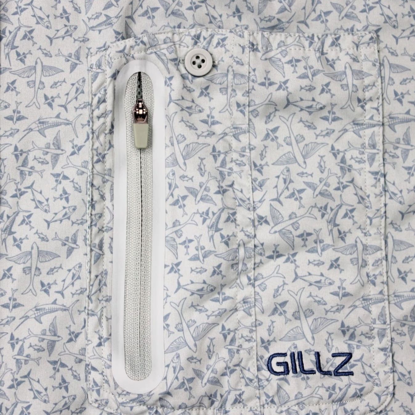 Vintage Gillz Shirt Geometric Blue Button-Up Long Sleeve Mens Large Polyester Stretch Size US L / EU 52-54 / 3 - 7 Thumbnail