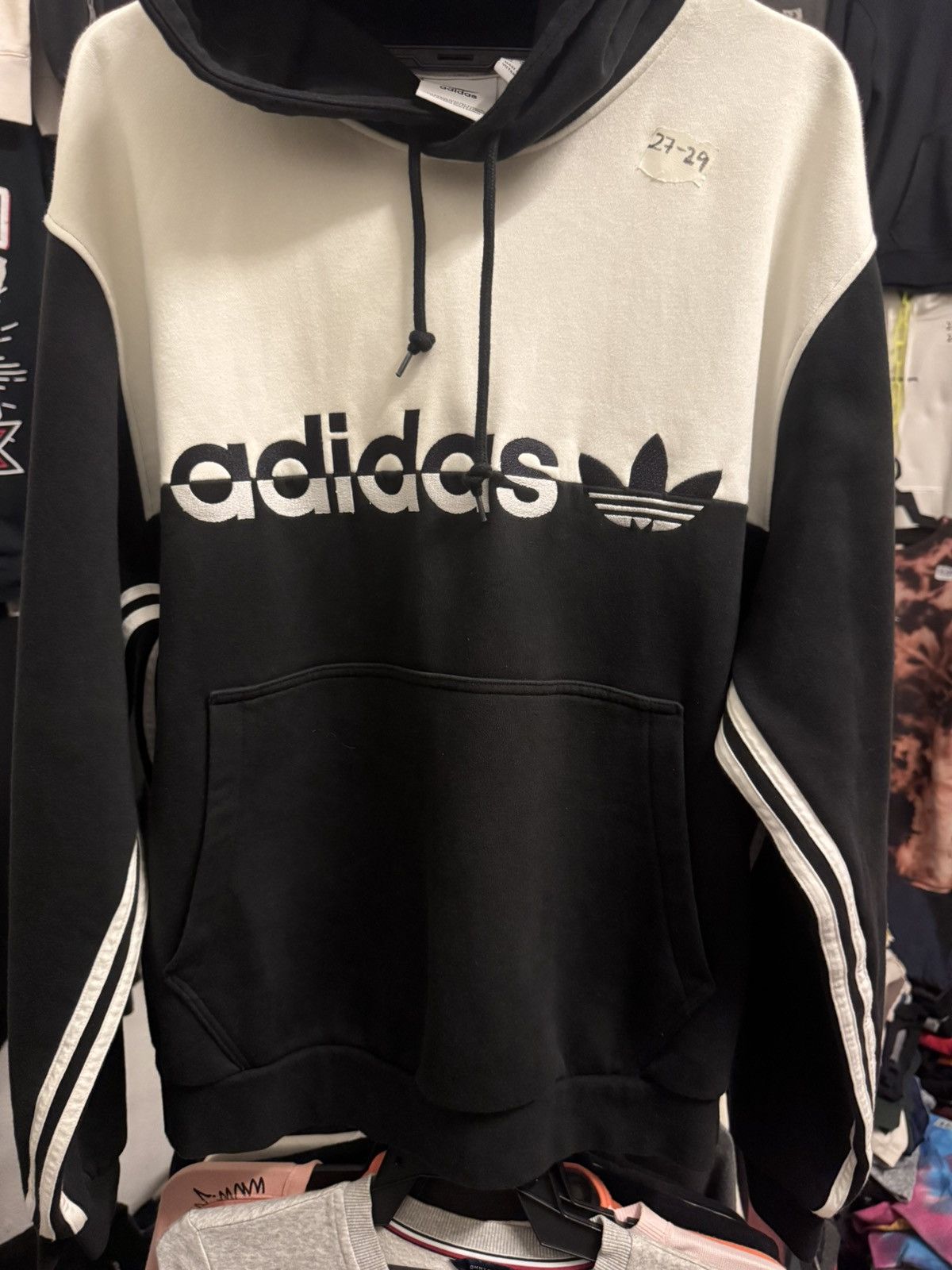 Adidas ADIDAS black and white PULLOVER HOODIE Size US XL / EU 56 / 4 - 1 Thumbnail