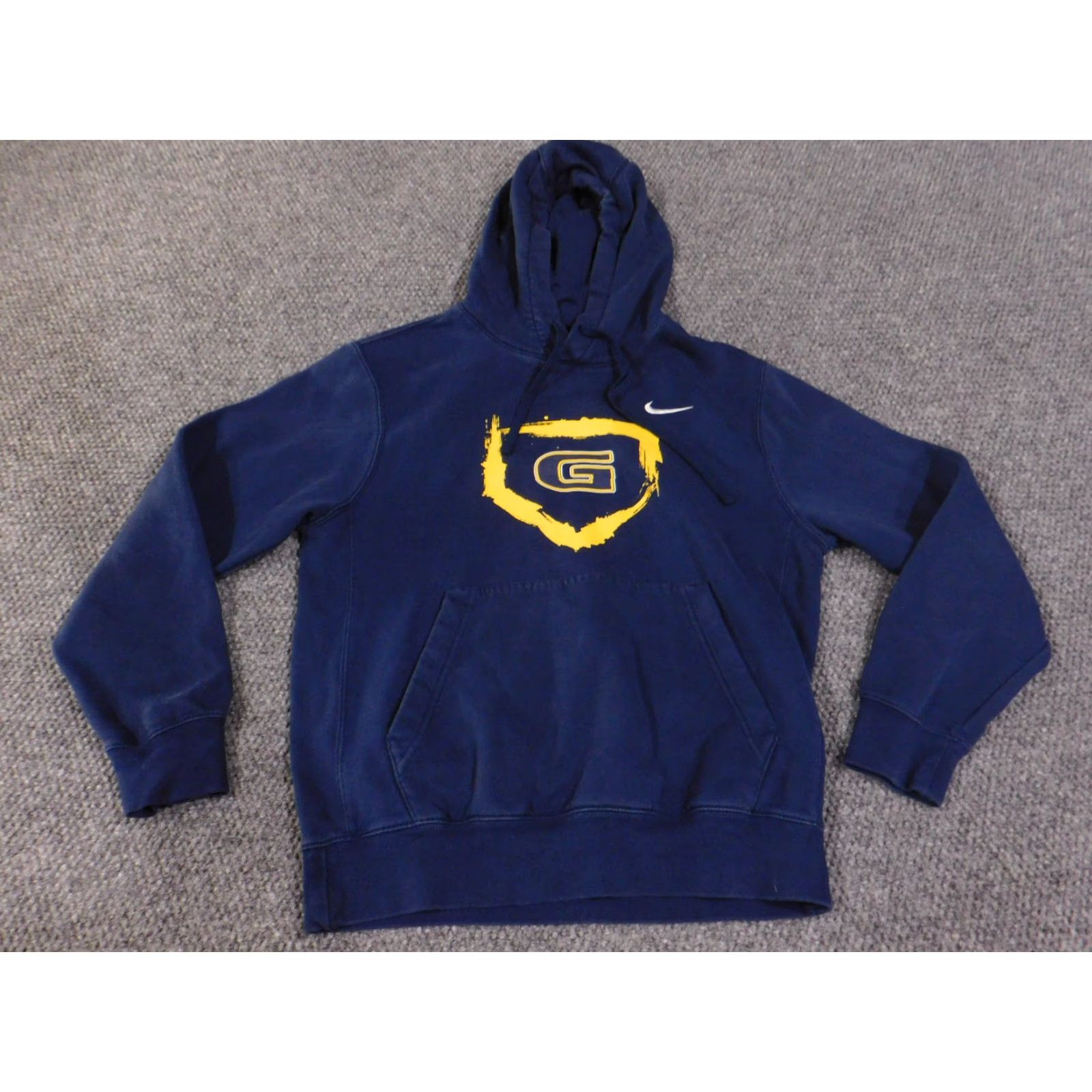 Nike Nike Hoodie Mens Small Navy Blue G Logo Pullover Sweatshirt S Sweatshirt Nike Sportswear Hooded Pockets Logo Warm All Seasons Sports Mens Size US S / EU 44-46 / 1 - 2 Thumbnail
