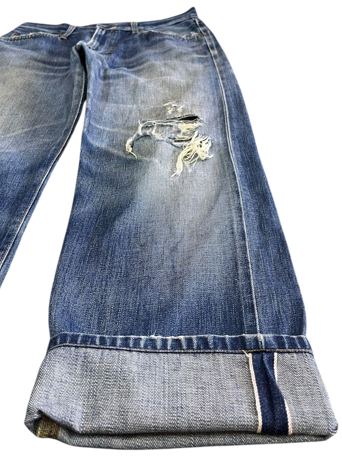 Edwin × Vintage Vintage Edwin 505xx Selvedge Distressed Denim Size US 31 - 4 Thumbnail