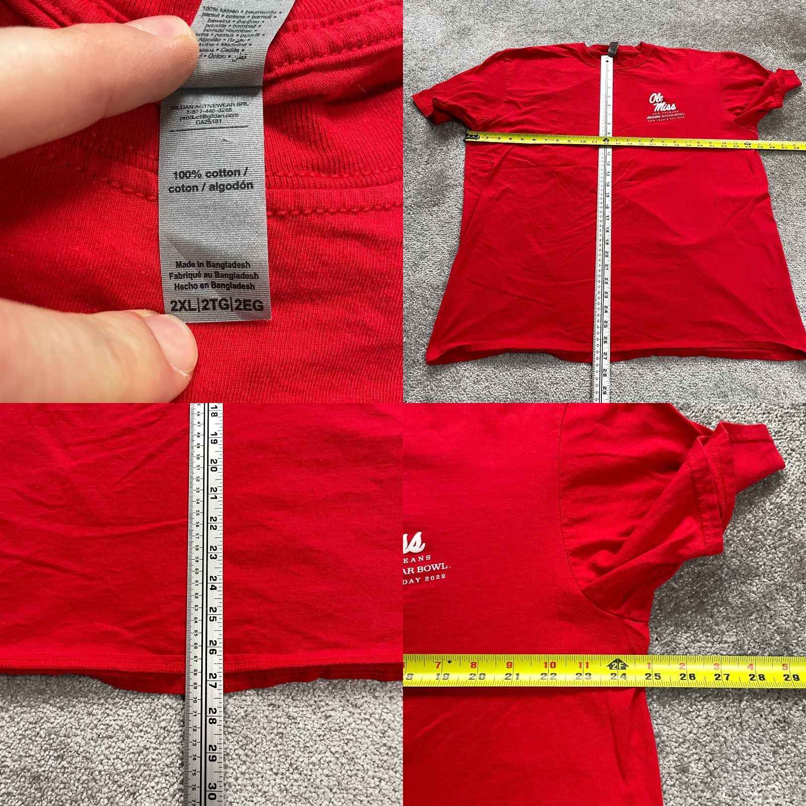 Gildan Gildan Softstyle Men’s 2XL T-Shirt Graphic Tee Crew Neck Short Sleeve Cotton Red Allstate Sugar Bowl Football Size US XXL / EU 58 / 5 - 8 Thumbnail