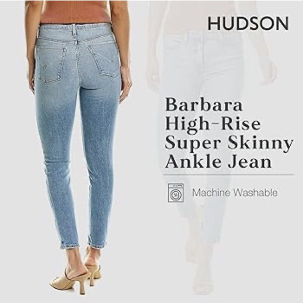 Hudson $175 Retail NWT Hudson High-Rise Super Skinny Ankle Jeans Size 31" - 6 Thumbnail