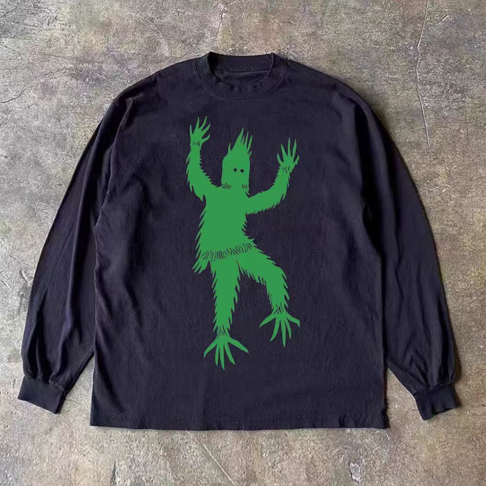 Vintage Black Vintage Monster Print Long-Sleeve T-Shirt Size US M / EU 48-50 / 2 - 1 Thumbnail