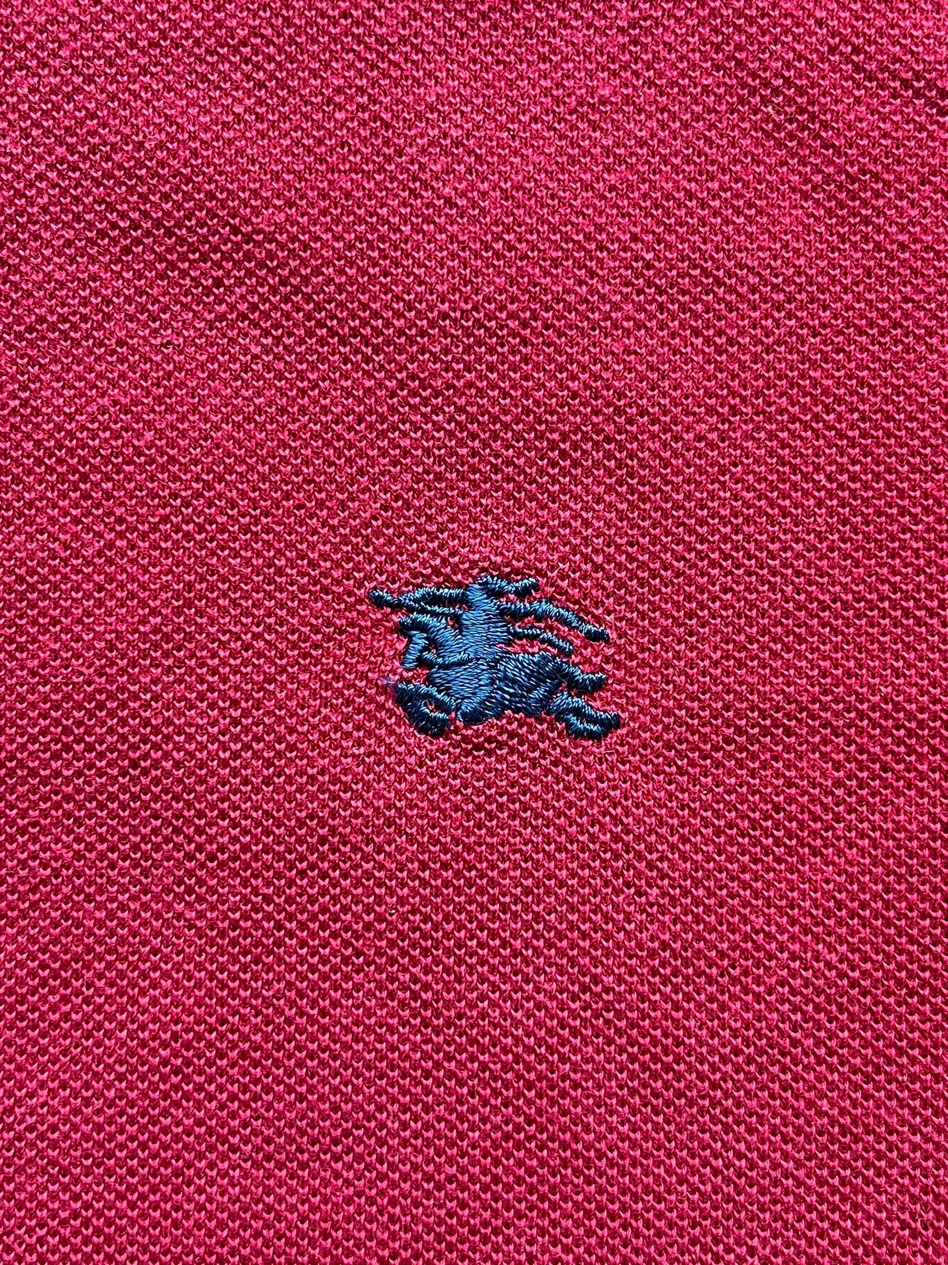 Burberry Burberry London Vintage 2000s Y2K Polo Shirt Burgundy Size US XL / EU 56 / 4 - 3 Thumbnail