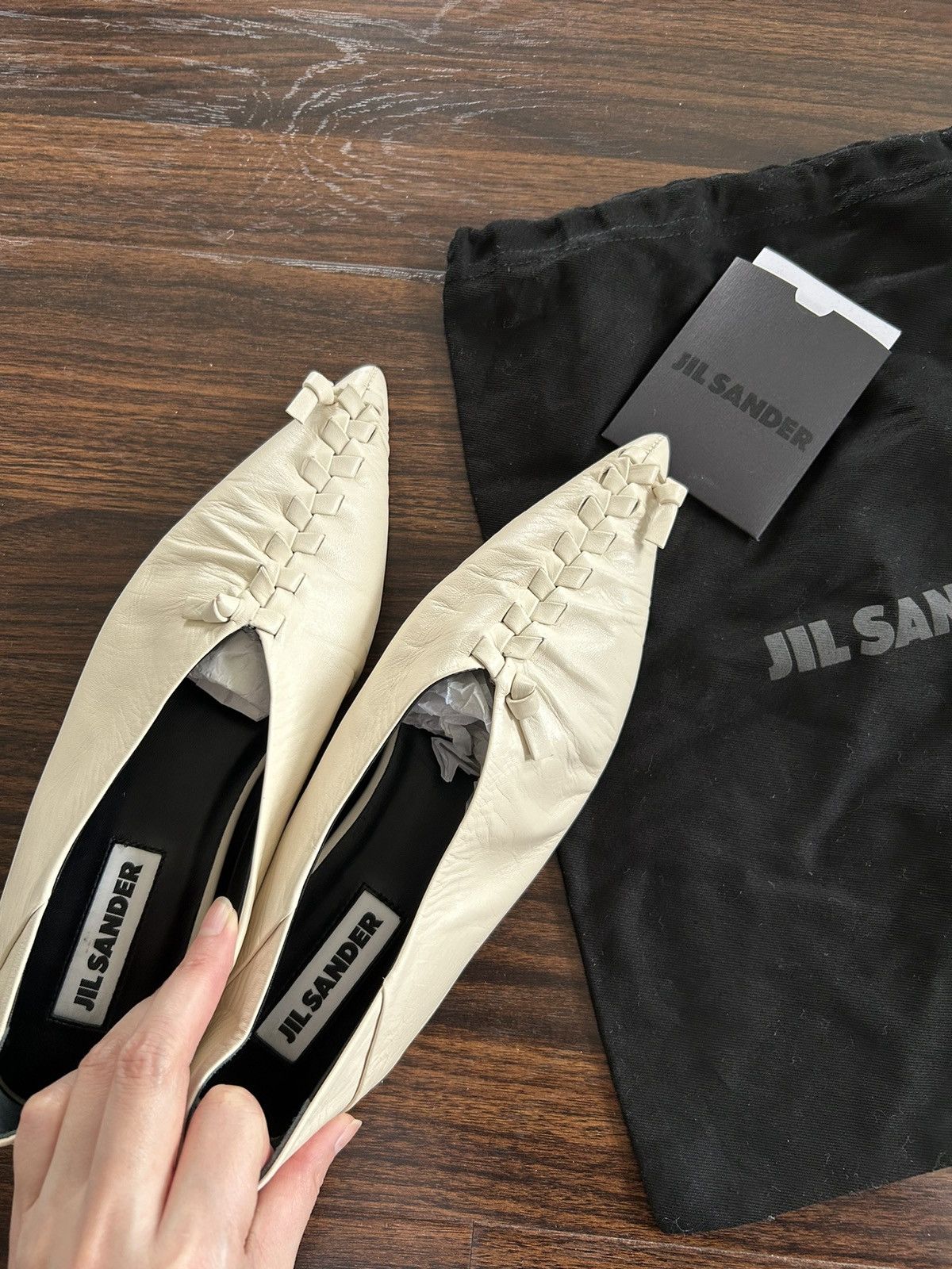 フラットシューズ Jil Sander Pointed Toe Ballerinas 20662682_50657085_600.jpg