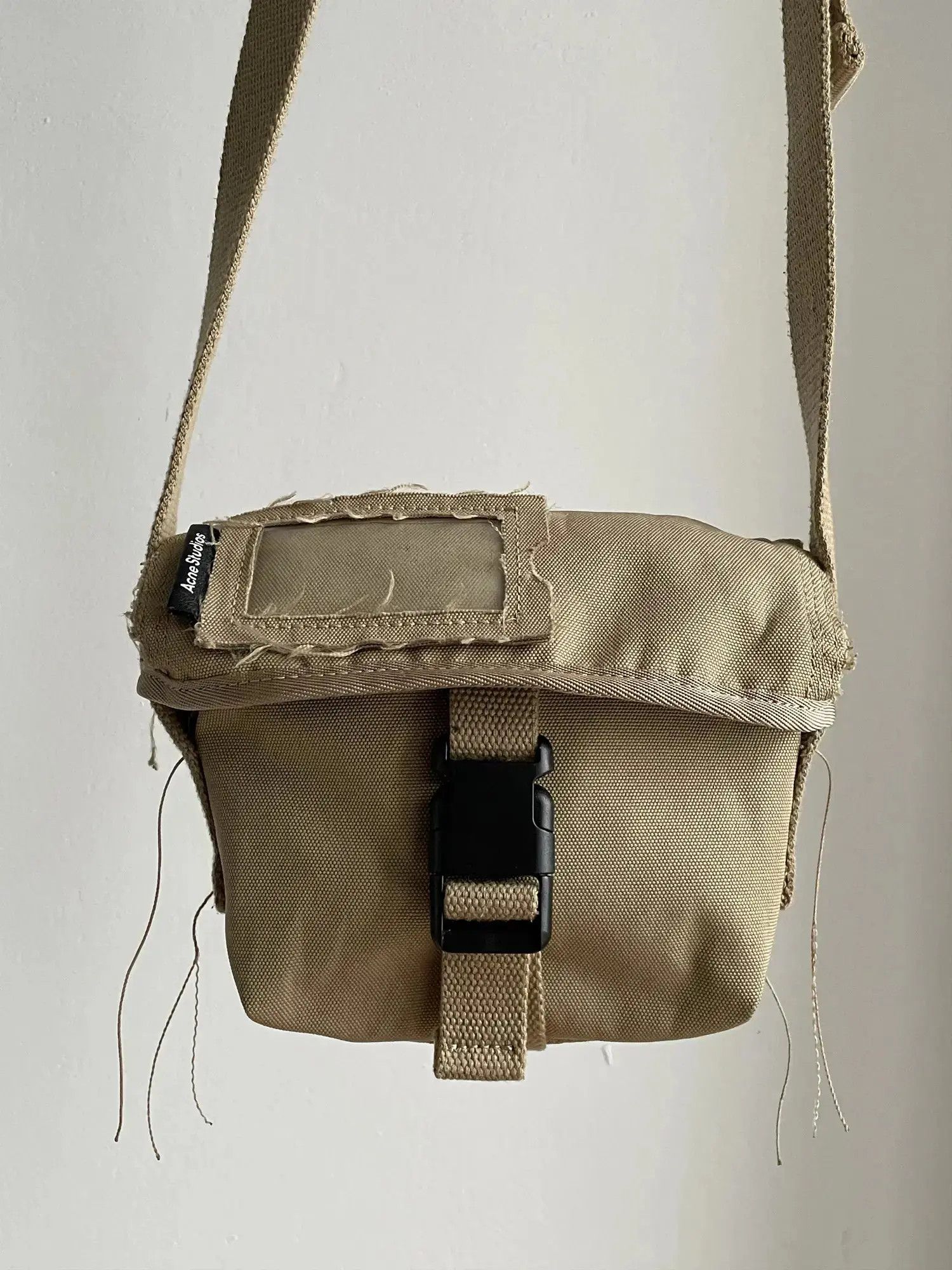 Acne Studios Bag Shoulder Crossbody Pouch Nylon Canvas A7875 in Beige, Men's