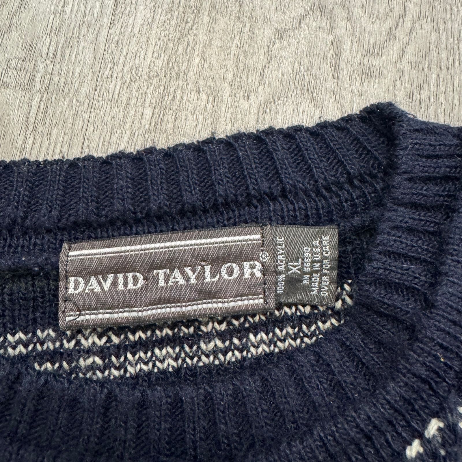 Vintage Vintage David Taylor Sweater Mens Extra Large Geometric 90s Size US XL / EU 56 / 4 - 4 Thumbnail