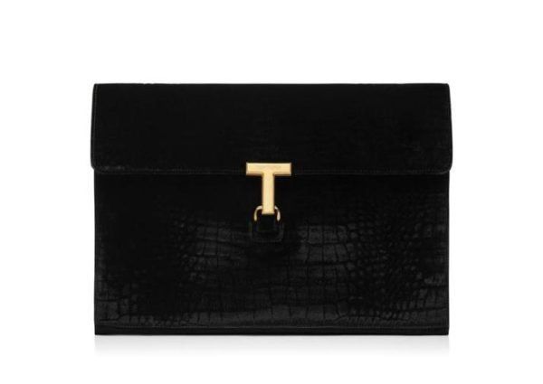 Tom Ford o1w1db11224 Size: OS / Stamped Croc Velvet T Pin Portfolio Size ONE SIZE - 1 Preview